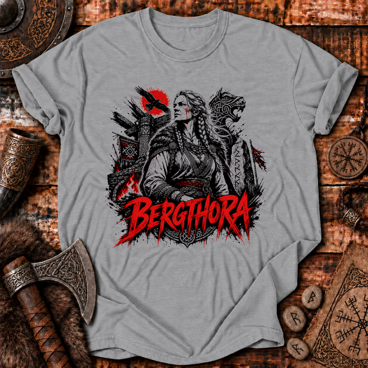 Bergthora Viking Shieldmaiden T-Shirt